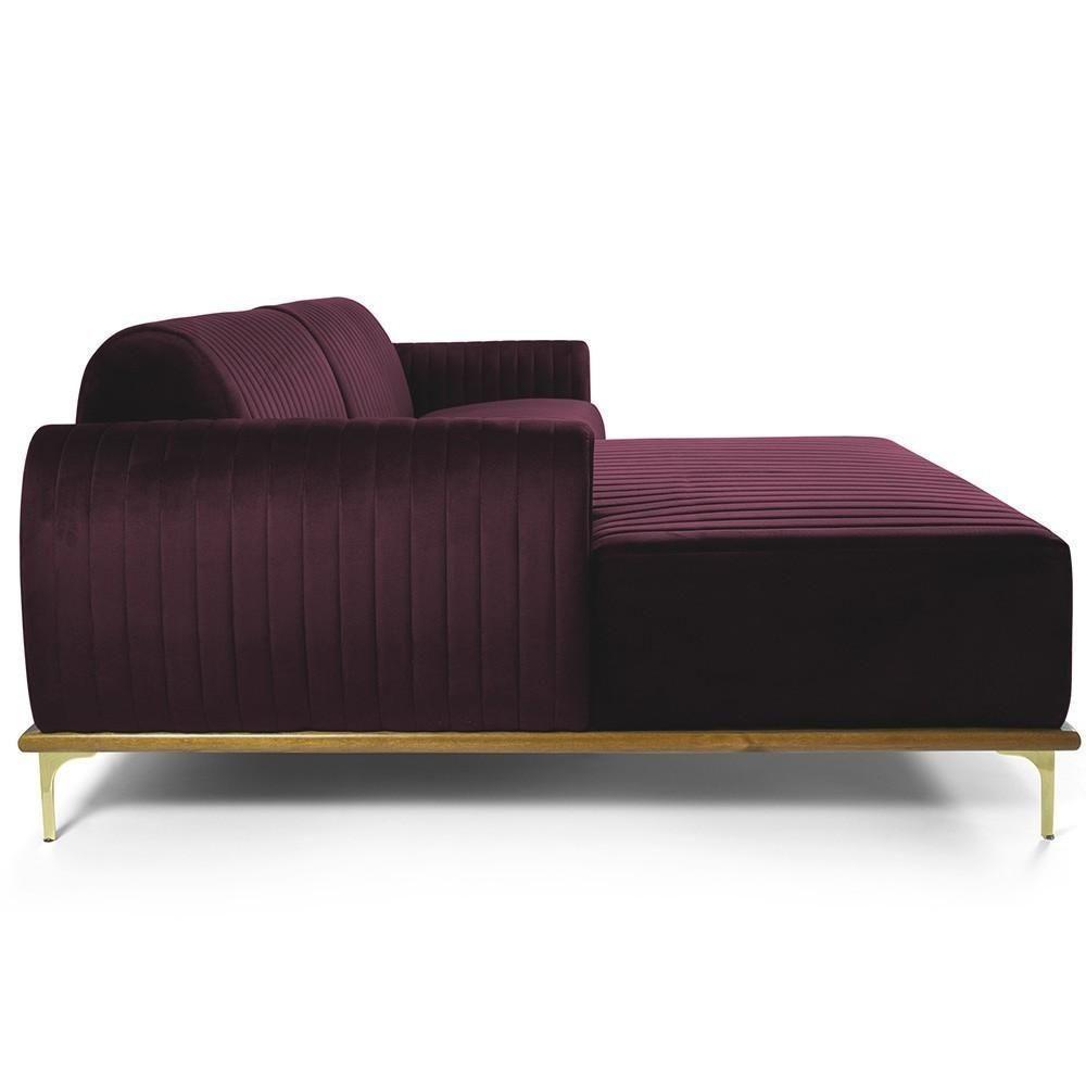 Sofá 3 Lugares Com Chaise Molino 245 Cm Roxo Grape C-292 - 2