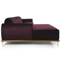Sofá 3 Lugares Com Chaise Molino 245 Cm Roxo Grape C-292