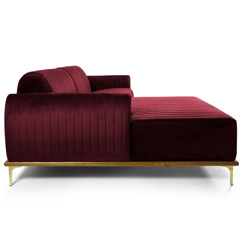 Sofá 3 Lugares Com Chaise Molino 245 Cm Marsala C-278 - 2