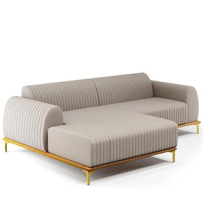 Sofá 3 Lugares Com Chaise De Estar Molino 230cm Bege C-107