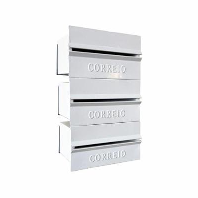 Caixa de Correio 003BOM com Abertura Traseira Branco Ouro Minas 25CM