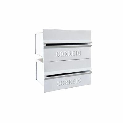 Caixa de Correio 002BOM com Abertura Traseira Branca Ouro Minas 25CM