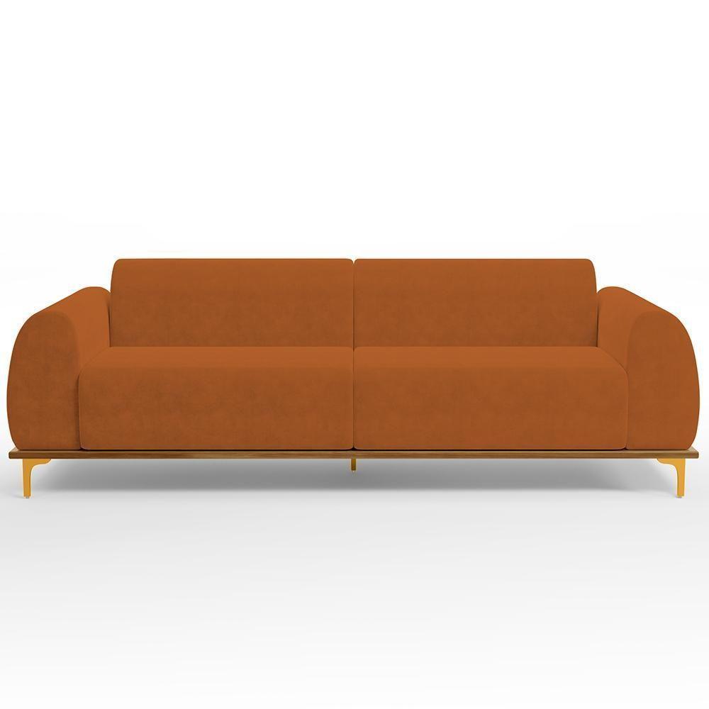 Sofá 04 Lugares Kiev 260 Cm Veludo Telha C-262 - 7