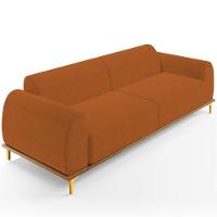 Sofá 04 Lugares Kiev 260 Cm Veludo Telha C-262 - 1