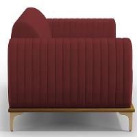 Sofá 3 Lugares Molino 210 Cm Pés D'ouro Marsala C-278 - 3