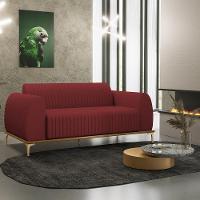 Sofá 3 Lugares Molino 210 Cm Pés D'ouro Marsala C-278 - 7