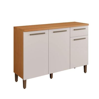 Balcão Imperial 3 Portas sem Gavetas MDP 120CM Off White Arte Móveis