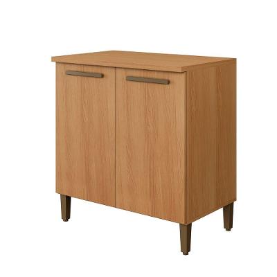 Balcão Ouro 2 Portas sem Gavetas MDF 80CM Cinza com Pés Reguláveis Arte Móveis