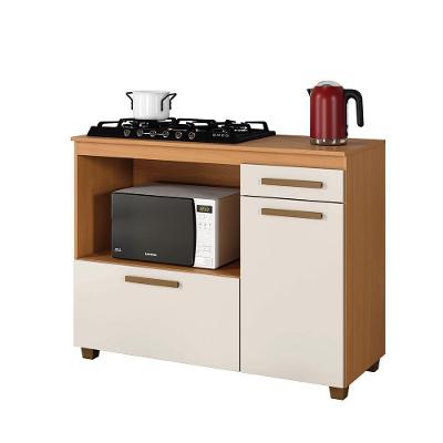 Balcão para Cooktop Cronus 2 Portas 1 Gaveta 2 Prateleiras MDF-MDP 120CM Cinamomo-off White