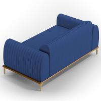 Sofá 3 Lugares Molino 180cm Pés D'ouro Azul Marinho C-304 - 2