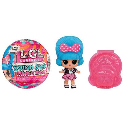Brinquedo Squish Sand Magic Hair Tots Boneca Colecionável com Cabelo Moldável Roxo L.O.L 593188