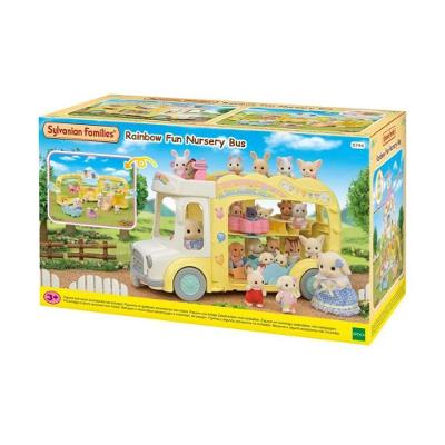 Brinquedo Ônibus Divertido Arco-íris com Três Andares e Playground Amarelo Epoch
