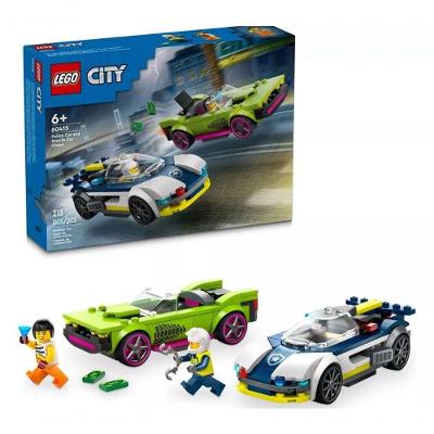 Brinquedo de Montar 60415 Perseguição Carro da Polícia e Muscle Car Branco Lego