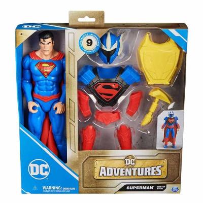 Boneco Superman Homem de Aço 3385 com 9 Peças de Armadura Azul Sunny Brinquedos