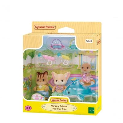 Acessório para Brinquedos Trio Divertido na Piscina com Três Bebês Branco Epoch 3,4CM