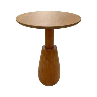 Mesa Lateral Torneada Redondo MDF Madeira 42CM Amêndoa Decorise