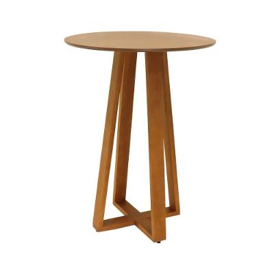 Mesa Bistrô Madri 2 Lugares Redonda MDF Laqueado 80CM Amêndoa Cinamomo