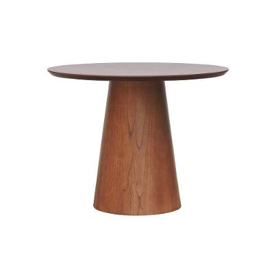 Mesa de Jantar Base Cone 4 Lugares Redonda MDF Laminado 106CM Amêndoa