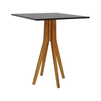 Mesa Bistrô Sevilha 4 Lugares Quadrada MDF Amêndoa e Preto Decorise