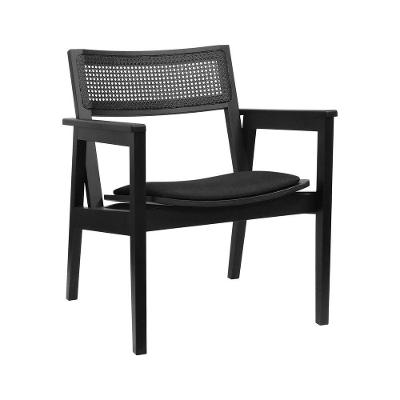 Poltrona Gusty com Encosto Telinha Assento Anatômico Linho Confortável Preto Decorise