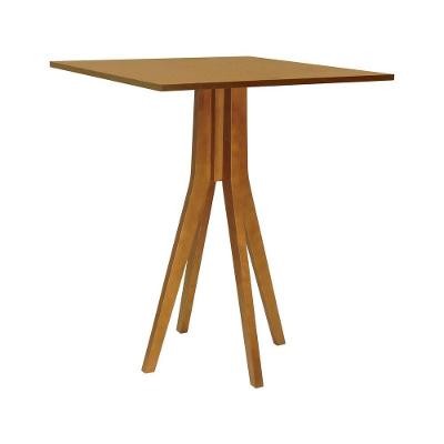 Mesa Bistrô Sevilha 1 Lugar Quadrada Madeira Maciça MDF Amêndoa Decorise