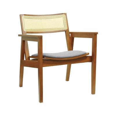 Poltrona Gusty Decorativa com Encosto Telinha Assento Anatômico Linho Impermeável Cinza Mescla