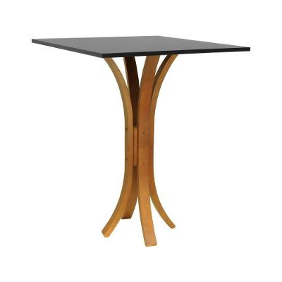 Mesa Bistrô Valencia Quadrada MDF Laqueado Amêndoa e Preto Decorise
