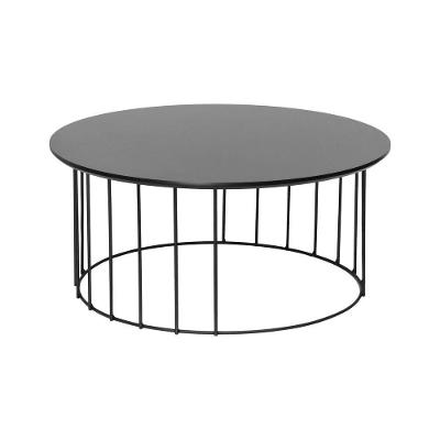 Mesa de Centro Aramada Quadrada Tampo MDF Aco Carbono 70CM Preto Decorise