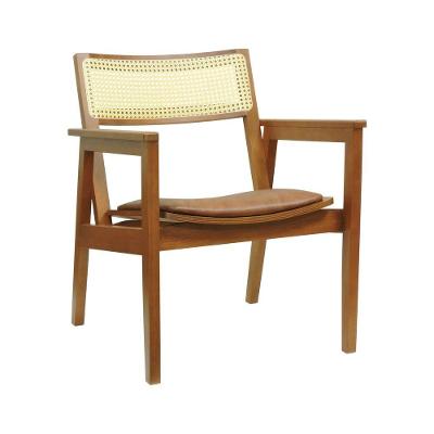 Poltrona Gusty com Encosto Telinha Assento Anatômico Corano Marrom Mescla Decorise