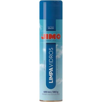 Limpa Vidros Aerossol Transparente 400ML Jimo para Superfícies sem Manchas e com Perfume Agradável