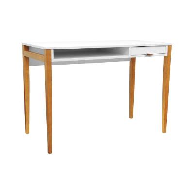 Escrivaninha Life Moderno 1 Gaveta Madeira Maciça 55CM Amêndoa e Branco Decorise