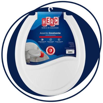 Assento Sanitário Envolvente Oval Polipropileno Convencional Fechamento Suave Branco Herc