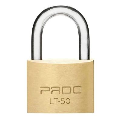 Cadeado Sm Lt 50MM Segurança Haste em Aco Cementado Latão Macico Dourado com 2 Chaves Pado