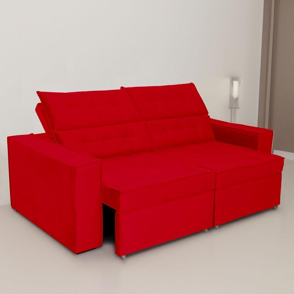 Sofá Austrália 3,00m 5 Lugares Retrátil E Reclinável D35 - Vermelho - 3