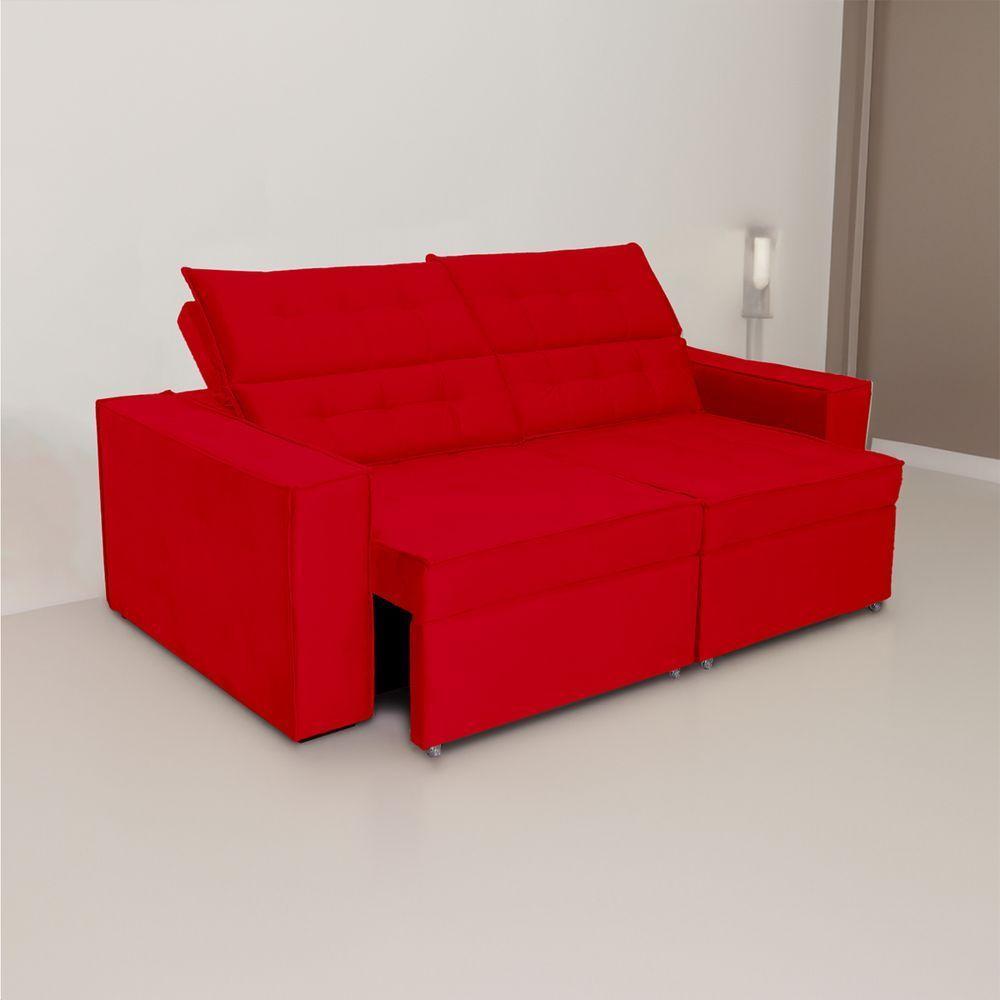Sofá Austrália 3,00m 5 Lugares Retrátil E Reclinável D35 - Vermelho - 6