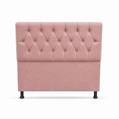 Cabeceira Luna Rose Casal Fixação no Estrado MDF Estofada em Couro Sintético Rosa Milani Movelaria