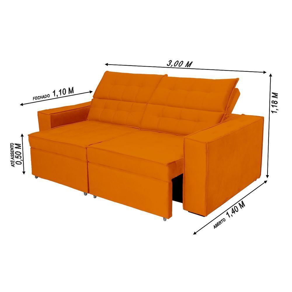 Sofá Austrália 3,00m 5 Lugares Retrátil E Reclinável D35 - Terra - 2