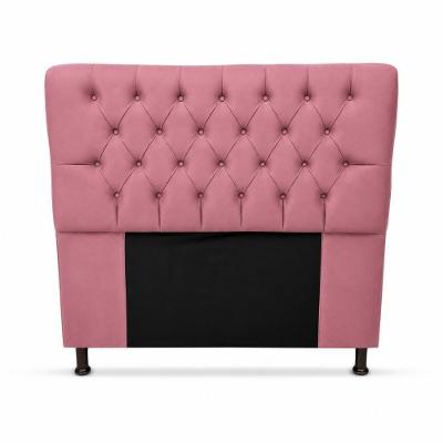 Cabeceira Gabriela Rose Solteiro no Box MDF Estofada em Couro Sintético Rosa Milani Movelaria