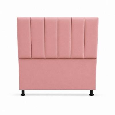 Cabeceira Estofada Giovana Rose Solteiro Fixação no Box Revestimento Suede Rose Milani Movelaria
