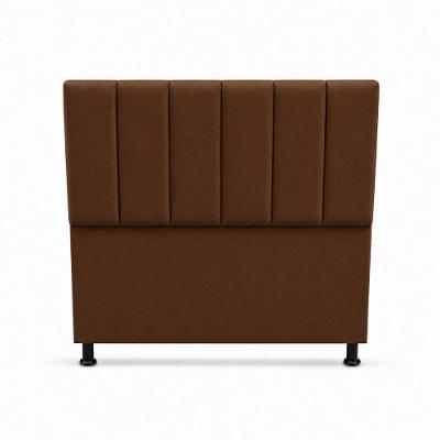 Cabeceira Estofada Giovana Solteiro Fixação no Box MDF Suede Marrom Milani Movelaria 90CM