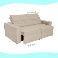 Sofá Austrália 2,50m 4 Lugares Retrátil E Reclinável D35 - Bege