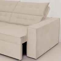 Sofá Austrália 2,50m 4 Lugares Retrátil E Reclinável D35 - Bege - 10