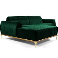 Sofá 3 Lugares Com Chaise Molino 230 Cm Verde Musgo C-303 - 1