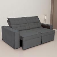 Sofá Austrália 2,50m 4 Lugares Retrátil E Reclinável D35 - Cinza - 2