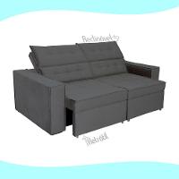 Sofá Austrália 2,50m 4 Lugares Retrátil E Reclinável D35 - Cinza - 3