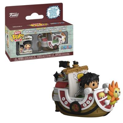 Brinquedo Bitty Pop! Rides Monkey D. Luffy e Thousand Sunny com Vinil e Estojo Laranja Candide