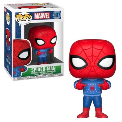 Boneco Colecionável Funko POP Marvel - Homem-Aranha com Sweater Natalino 16CM Candide