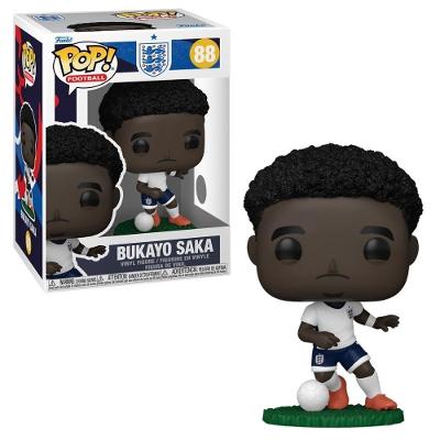 Boneco Colecionável Funko POP Futebol Inglaterra Bukayo Saka em Vinil com Acabamento Detalhado