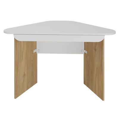 Mesa de Canto Trend Triangular MDF MDP 126,5CM Olmo Branco com Gaveta Artany