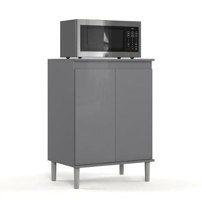 Balcão para Micro-ondas 2 Portas sem Gavetas MDP 61CM Cinza EJ Móveis